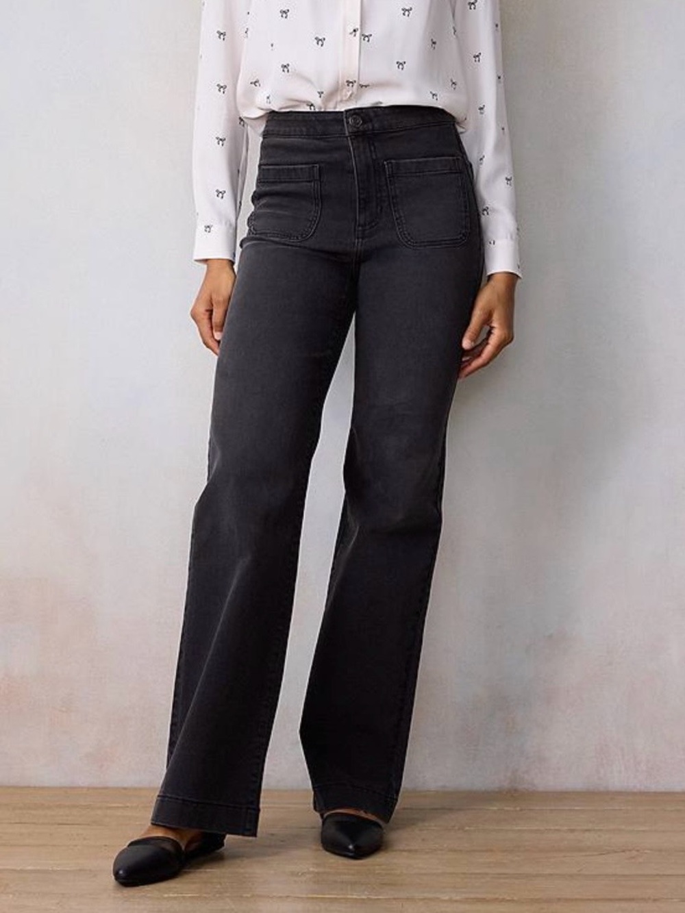 LC Lauren Conrad Black High-Rise Wide Leg Jeans